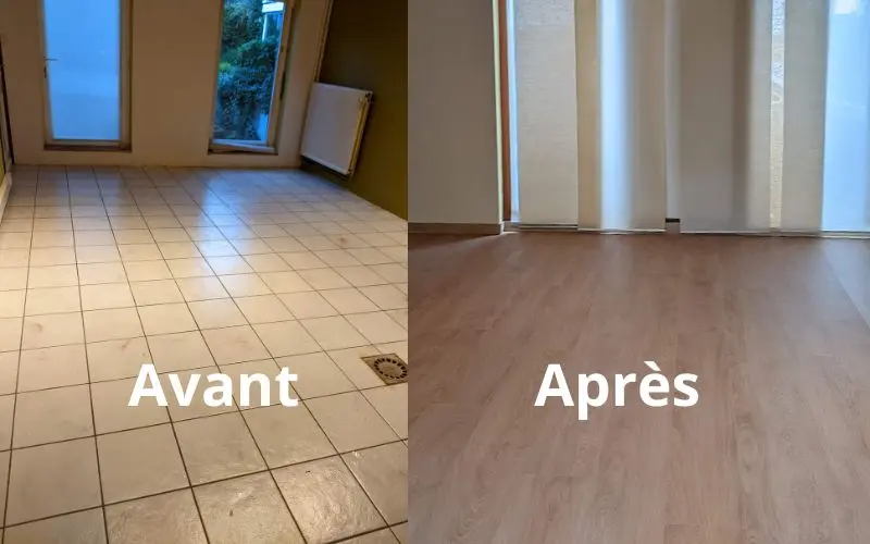 Renovsol rénovation sol bureau avant après