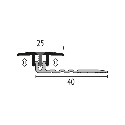 41755 - Profil de dilatation pour PVC - 3m (RVS)